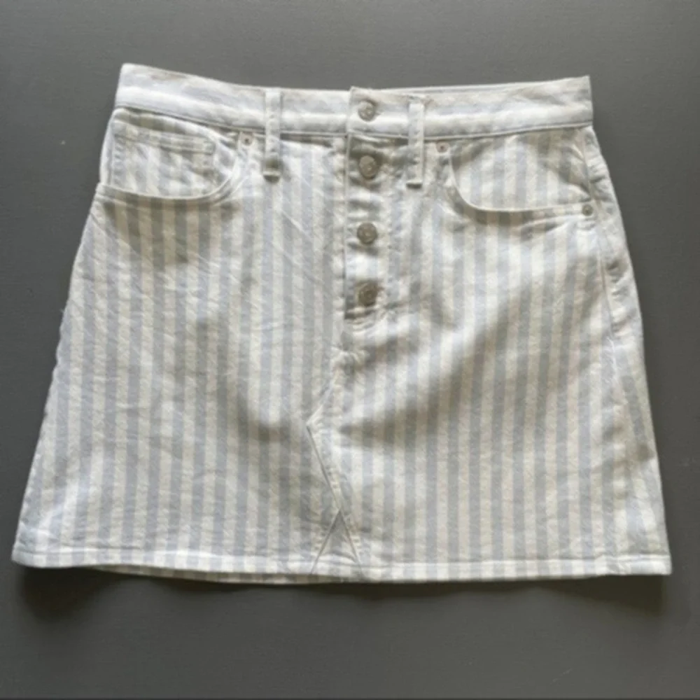 Madewell Stretch A-Line Mini Skirt in Pompano Stripe​​​​